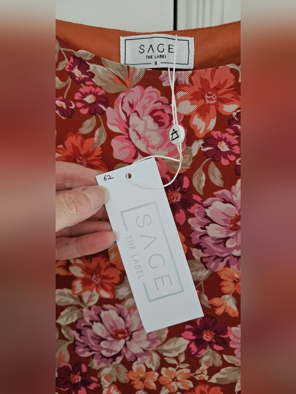 Sage The Label Floral Long-Sleeve Pink & Orange Dress - Picture 4 of 7